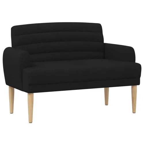 Ljubavni kauč s gumbima Crna 116 x 67 x 80 cm Tkanina - Crna Cijena