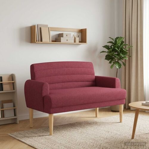 Ljubavni kauč s gumbima Vinska crvena 116 x 67 x 80 cm Tkanina - boja crnog vina Cijena
