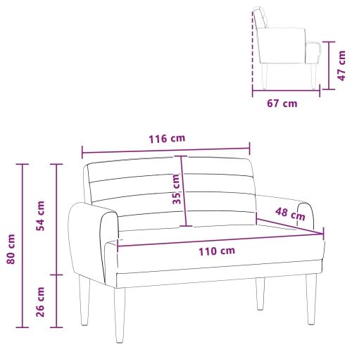 Ljubavni kauč s gumbima Tamnozelena 116 x 67 x 80 cm Tkanina - Tamnozelena Cijena