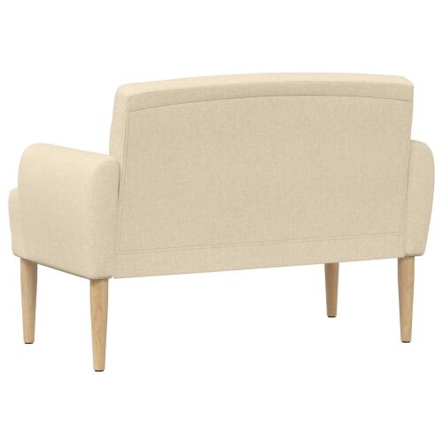 Ljubavni kauč s gumbima Krem 116 x 67 x 80 cm Tkanina - Krem Cijena