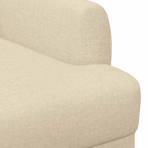 Ljubavni kauč s gumbima Krem 116 x 67 x 80 cm Tkanina - Krem Cijena