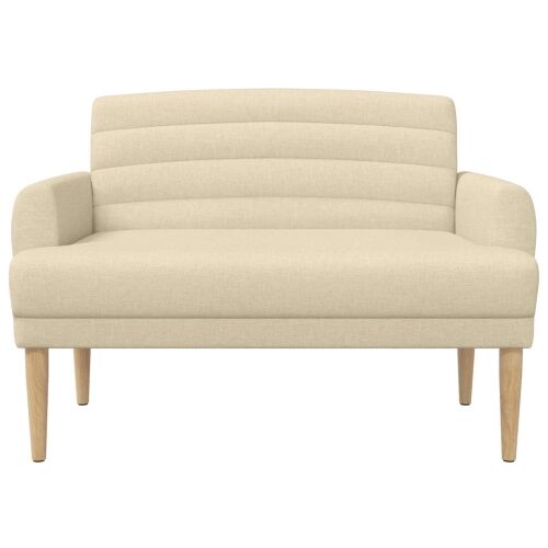 Ljubavni kauč s gumbima Krem 116 x 67 x 80 cm Tkanina - Krem Cijena