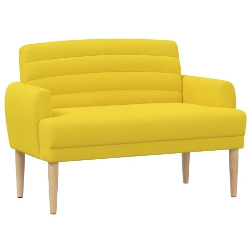 Ljubavni kauč s gumbima Svijetlo žuta 116 x 67 x 80 cm Tkanina - Svjetložuta Cijena