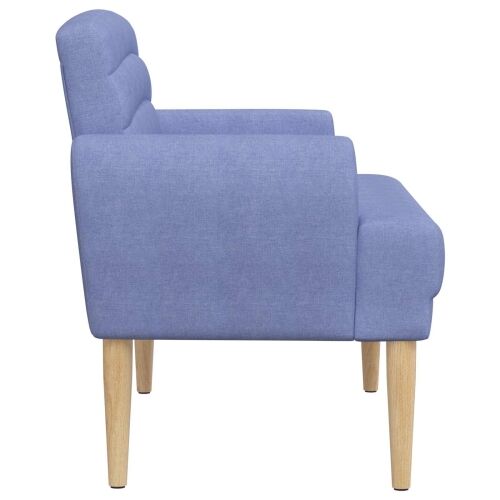 Ljubavni kauč s gumbima Traper plava 116 x 67 x 80 cm Tkanina - Trapere plave boje Cijena