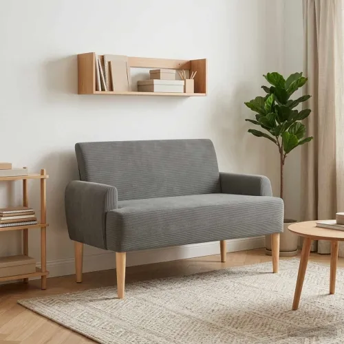 Ljubavni kauč s gumbima Tamnosiva 116 x 67 x 81 cm - Tamnosiva Cijena