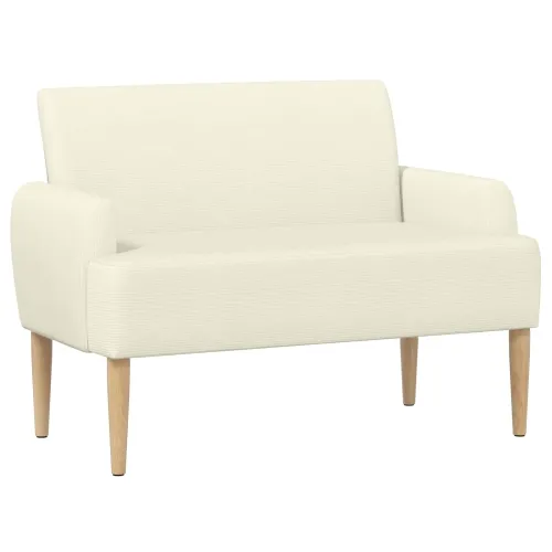 Ljubavni kauč s gumbima Krem 116 x 67 x 81 cm Kordura tekstil - Krem Cijena