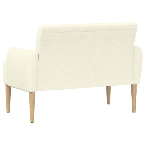 Ljubavni kauč s gumbima Krem 116 x 67 x 81 cm Kordura tekstil - Krem Cijena