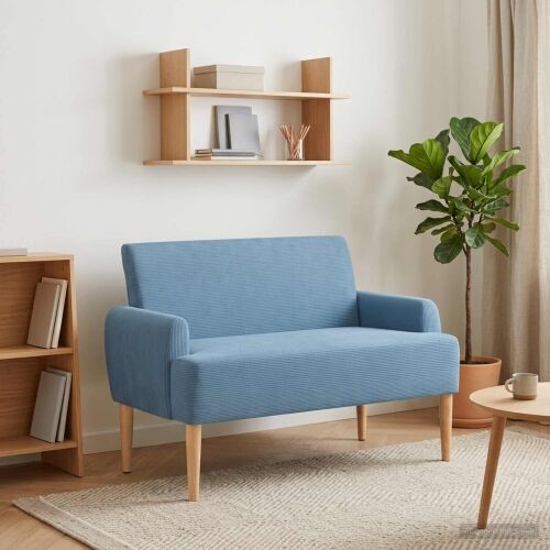 Ljubavni kauč s gumbima Plava 116 x 67 x 81 cm Kordura tekstil - Plava Cijena