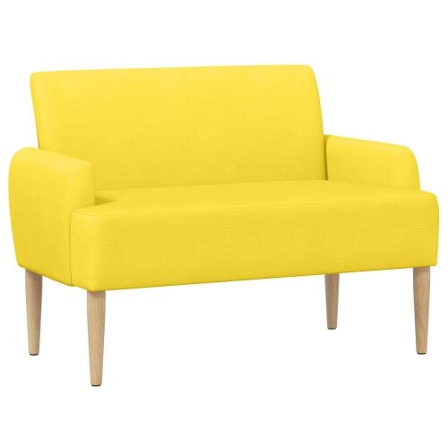 Ljubavni kauč s gumbima Svijetlo žuta 116 x 67 x 81 cm - Svjetložuta Cijena