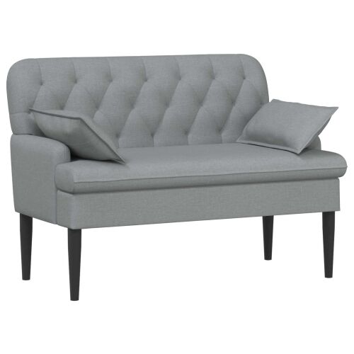 Ljubavni kauč s gumbima Svjetlosiva 111 x 68 x 80 cm Tkanina - Svjetlosiva Cijena