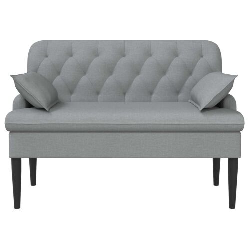 Ljubavni kauč s gumbima Svjetlosiva 111 x 68 x 80 cm Tkanina - Svjetlosiva Cijena
