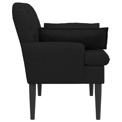 Ljubavni kauč s gumbima Crna 111 x 68 x 80 cm Tkanina - Crna Cijena