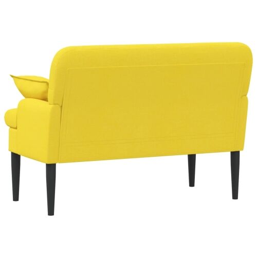Ljubavni kauč s gumbima Svijetlo žuta 111 x 68 x 80 cm Tkanina - Svjetložuta Cijena