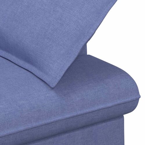 Ljubavni kauč s gumbima Traper plava 111 x 68 x 80 cm Tkanina - Trapere plave boje Cijena