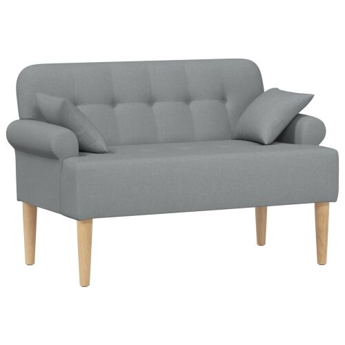 Ljubavni kauč s gumbima Svjetlosiva 120 x 65 x 79 cm Tkanina - Svjetlosiva Cijena