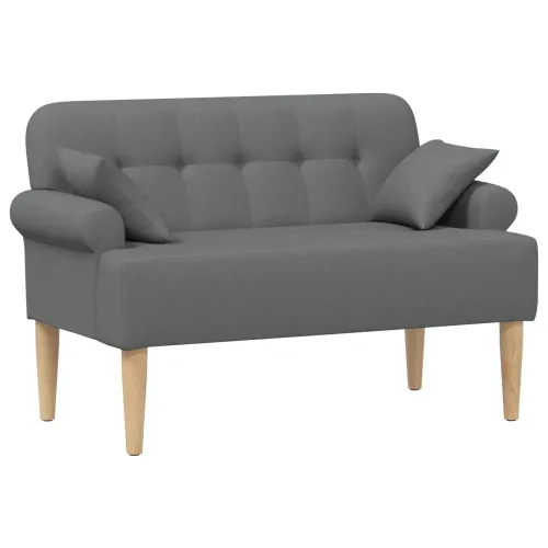 Ljubavni kauč s gumbima Tamnosiva 120 x 65 x 79 cm Tkanina - Tamnosiva Cijena