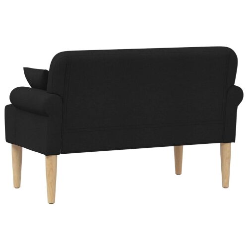 Ljubavni kauč s gumbima Crna 120 x 65 x 79 cm Tkanina - Crna Cijena