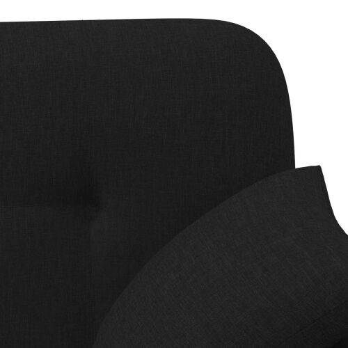 Ljubavni kauč s gumbima Crna 120 x 65 x 79 cm Tkanina - Crna Cijena