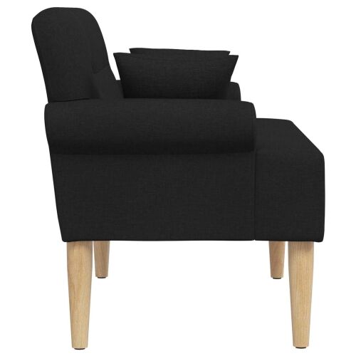 Ljubavni kauč s gumbima Crna 120 x 65 x 79 cm Tkanina - Crna Cijena
