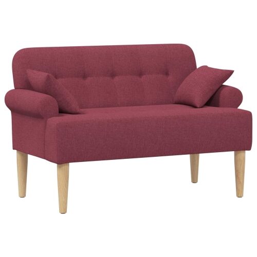 Ljubavni kauč s gumbima Vinska crvena 120 x 65 x 79 cm Tkanina - boja crnog vina Cijena