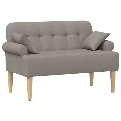 Ljubavni kauč s gumbima Sivosmeđa 120 x 65 x 79 cm Tkanina - Sivosmeđa Cijena