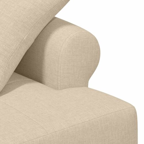 Ljubavni kauč s gumbima Krem 120 x 65 x 79 cm Tkanina - Krem Cijena