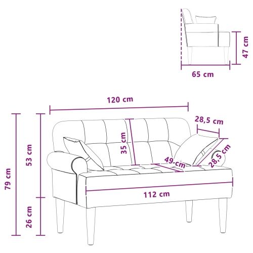 Ljubavni kauč s gumbima Plava 120 x 65 x 79 cm Tkanina - Plava Cijena