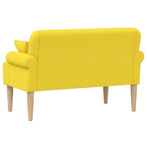 Ljubavni kauč s gumbima Svijetlo žuta 120 x 65 x 79 cm Tkanina - Svjetložuta Cijena
