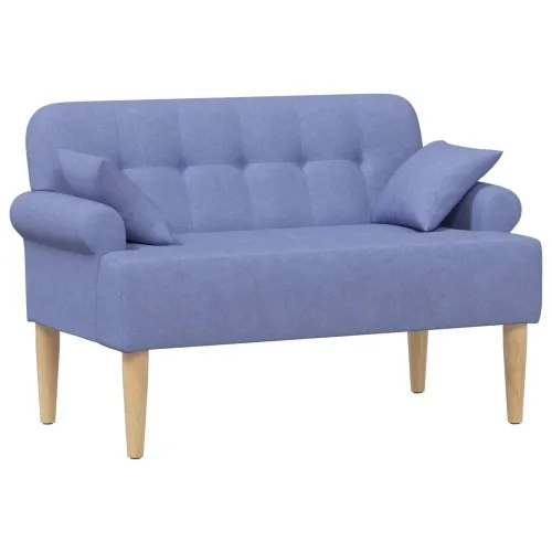 Ljubavni kauč s gumbima Traper plava 120 x 65 x 79 cm Tkanina - Trapere plave boje Cijena