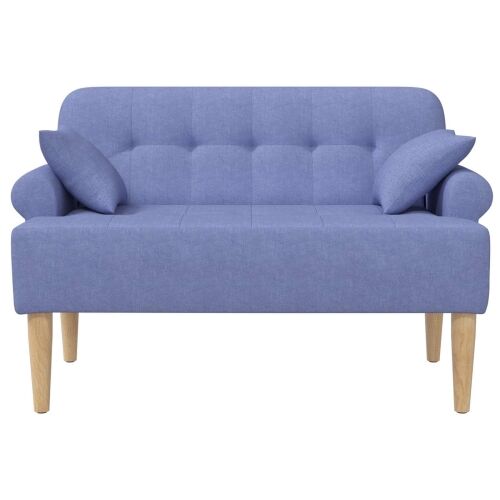 Ljubavni kauč s gumbima Traper plava 120 x 65 x 79 cm Tkanina - Trapere plave boje Cijena