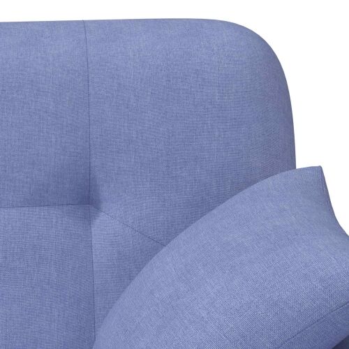 Ljubavni kauč s gumbima Traper plava 120 x 65 x 79 cm Tkanina - Trapere plave boje Cijena