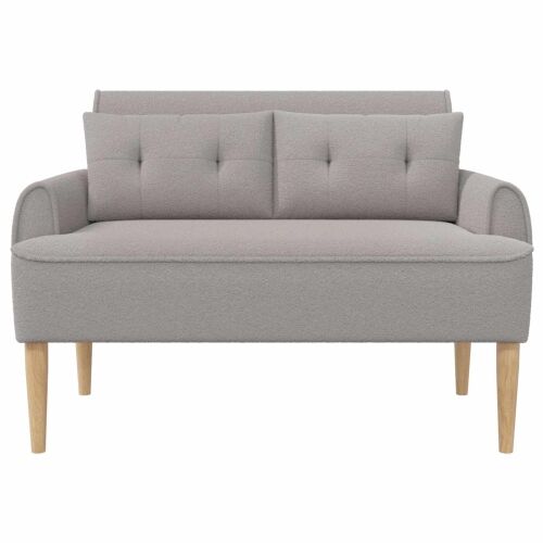 Ljubavni kauč s gumbima Svjetlosiva 117 x 67 x 77 cm Bouclé - Svjetlosiva Cijena