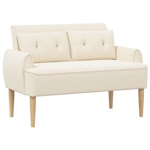 Ljubavni kauč s gumbima Krem 117 x 67 x 77 cm Bouclé - Krem Cijena