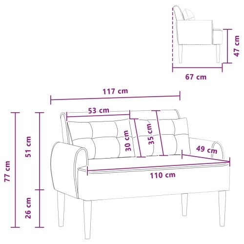 Ljubavni kauč s gumbima Krem 117 x 67 x 77 cm Bouclé - Krem Cijena