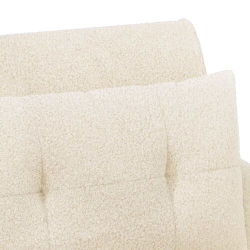 Ljubavni kauč s gumbima Krem 117 x 67 x 77 cm Bouclé - Krem Cijena