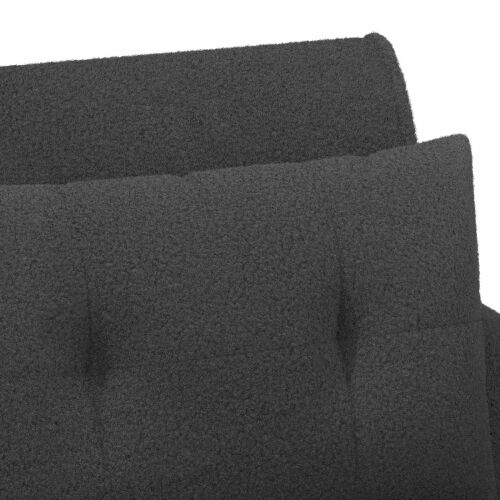 Ljubavni kauč s gumbima Tamnosiva 117 x 67 x 77 cm Bouclé - Tamnosiva Cijena