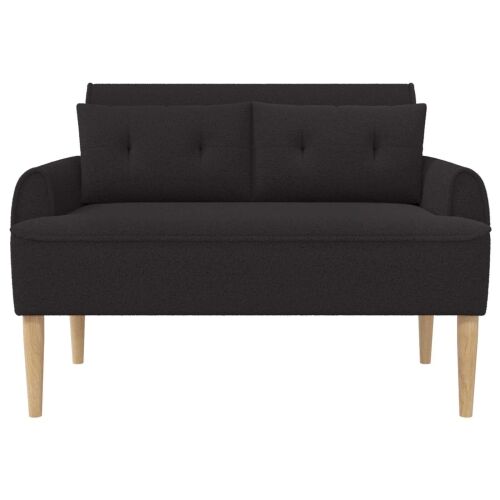 Ljubavni kauč s gumbima Crna 117 x 67 x 77 cm Bouclé - Crna Cijena