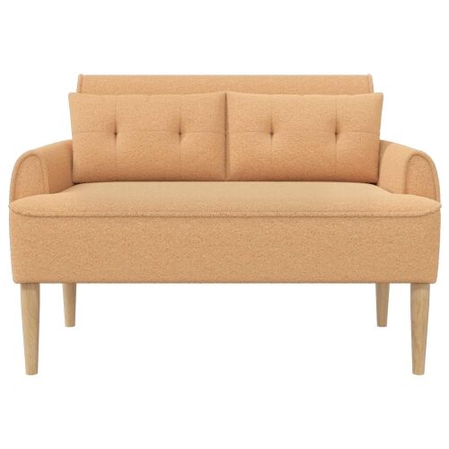 Ljubavni kauč s gumbima Bež 117 x 67 x 77 cm Bouclé - Bež Cijena