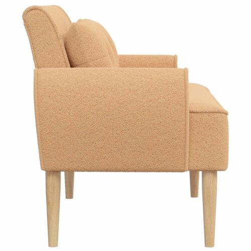 Ljubavni kauč s gumbima Bež 117 x 67 x 77 cm Bouclé - Bež Cijena