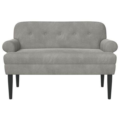 Ljubavni kauč s gumbima Svjetlosiva 120 x 66 x 78 cm Baršun - Svjetlosiva Cijena