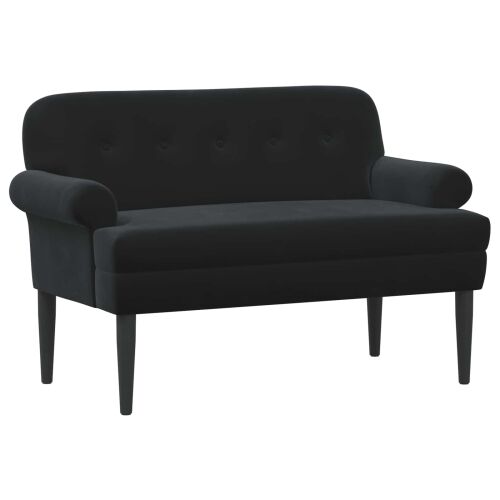 Ljubavni kauč s gumbima Crna 120 x 66 x 78 cm Baršun - Crna Cijena