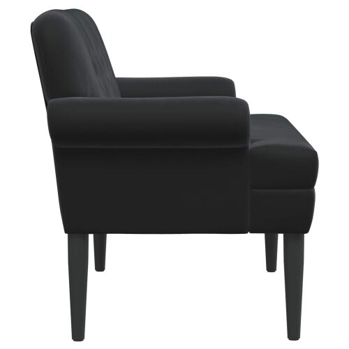 Ljubavni kauč s gumbima Crna 120 x 66 x 78 cm Baršun - Crna Cijena