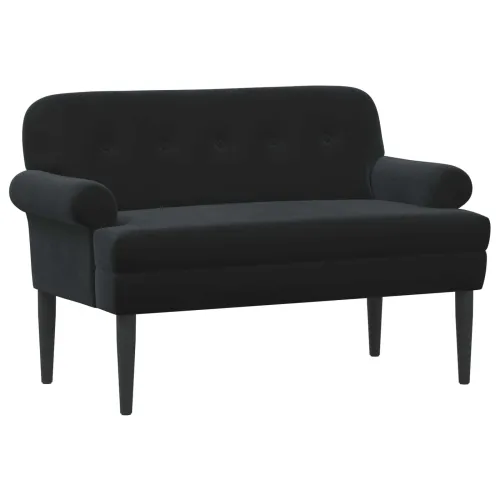 Ljubavni kauč s gumbima Crna 120 x 66 x 78 cm Baršun - Crna Cijena