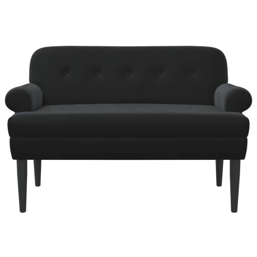Ljubavni kauč s gumbima Crna 120 x 66 x 78 cm Baršun - Crna Cijena