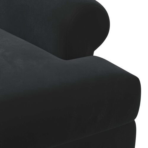 Ljubavni kauč s gumbima Crna 120 x 66 x 78 cm Baršun - Crna Cijena