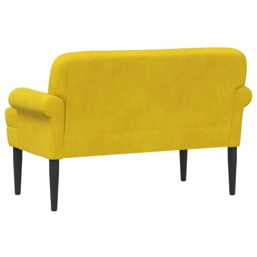 Ljubavni kauč s gumbima Žuta 120 x 66 x 78 cm Baršun - Svjetložuta Cijena