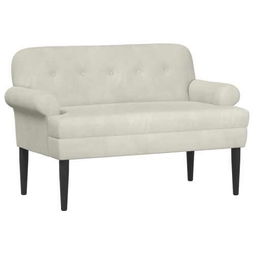 Ljubavni kauč s gumbima Krem 120 x 66 x 78 cm Baršun - Krem Cijena
