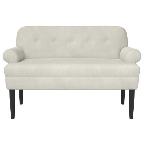 Ljubavni kauč s gumbima Krem 120 x 66 x 78 cm Baršun - Krem Cijena