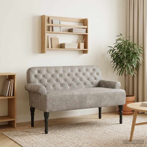 Ljubavni kauč s gumbima Svjetlosiva 120 x 65 x 78 cm - Svjetlosiva Cijena