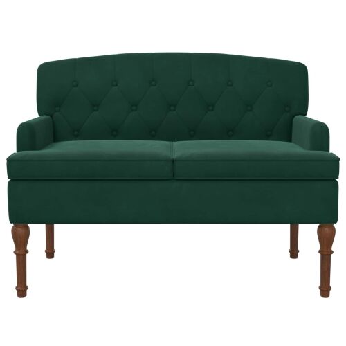 Ljubavni kauč s gumbima Tamnozelena 111 x 65 x 79 cm Baršun - Tamnozelena Cijena
